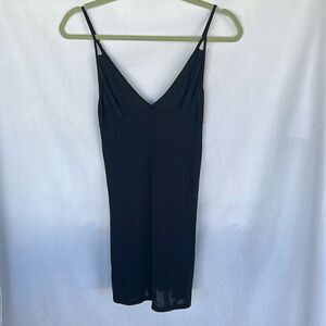 Victoria‘a Secret VS BLACK SLIP DRESS Night Gown Chemise size Small